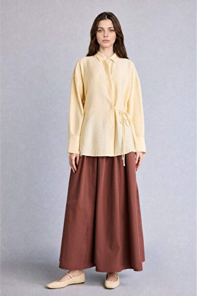 DeFacto A-Line Poplin Maxi Green Skirt H7848Ax26Sm