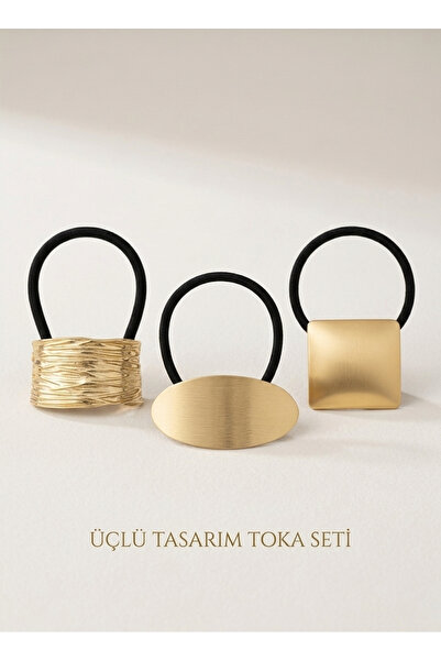 ÖZÇTAKI Kadın 3'Lü Tasarım Lastik Toka Set