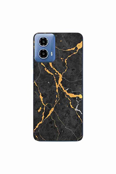OEM Husa compatibila cu Motorola Moto G34 Silicon Gel Tpu Model Noir Gold Marble