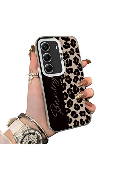 SLIMFELT Tecno Camon 40 Uyumlu Lüks Leopar Kılıfı, Düşmeye Dayanıklı Silikon