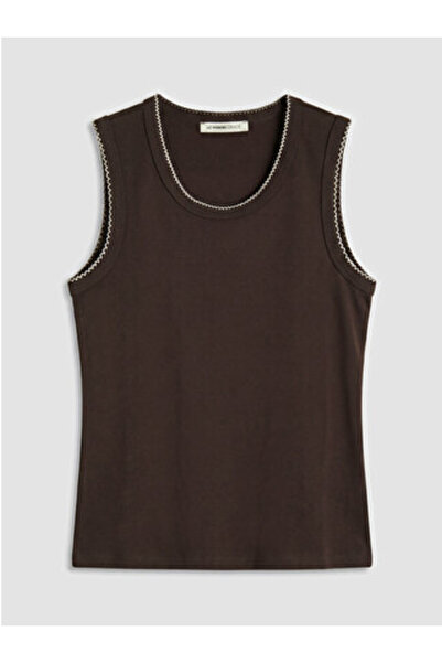 LC Waikiki New Season Brown Crew Neck Women's Undershirt