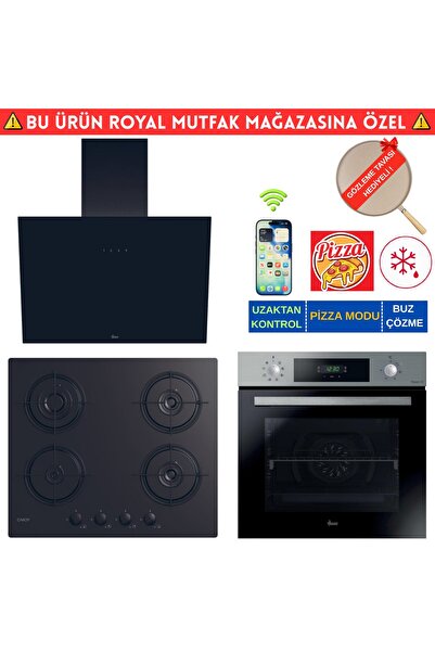 Hoover LUBA Telefon Bağlantılı Siyah Turbo Ankastre Set (HO3158IN İnox + Cand...