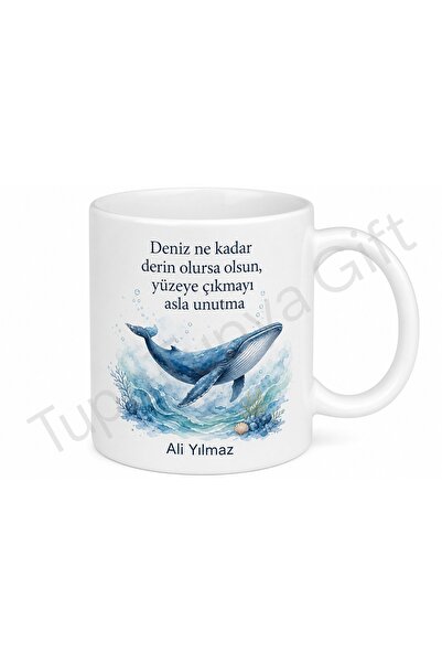 Tupya Gift Whale Themed Sea Lover Printed Mug Cup Gift Porcelain Mug