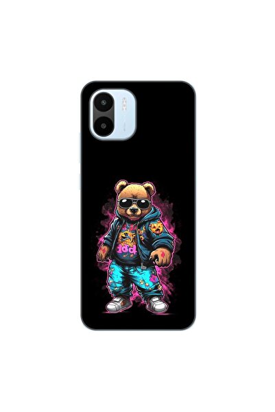 OEM Husa compatibila cu Xiaomi Redmi A1 Silicon Gel Tpu Model Bear Cool Black