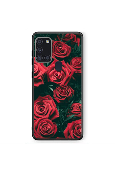 Other Samsung A21S Red Roses Black Glossy Θήκη