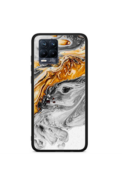 Other Realme 8 i Marble gray Patern Black Glossy Θήκη