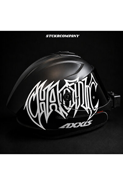 STCKRCO Chaotic Kask Sticker – Motor Kaskı İçin Premium Yazı Gothic Sticker -...