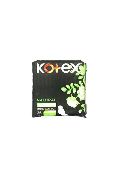 Kotex Natural Cotton Sanitary Pads with Wings 26 Count