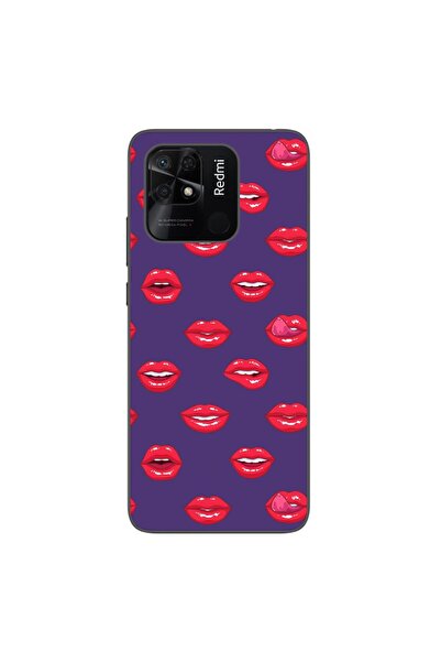 OEM Case compatible with Xiaomi Redmi 10C Silicone Gel Tpu Lips Pattern