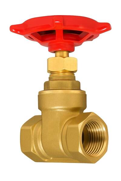 Duravel Brass Gate Valve with Red Control Wheel Handle, Industrial Grade,for ...