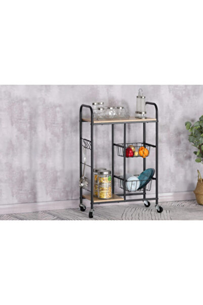 Target Home Τρόλεϊ Σίρος Σονόμα με 2 ράφια και 2 θήκες, 57 x 30 x 85 εκ., με ...