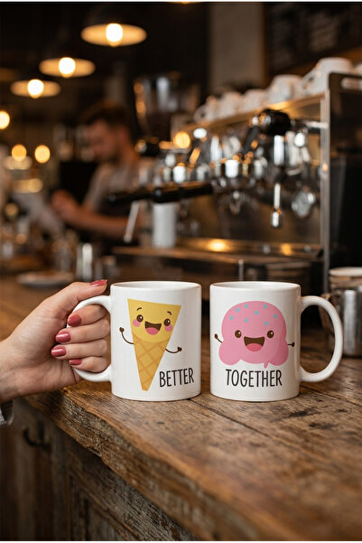 chic crazze Better Together Double Mug Set Model Valentine's Day and Annivers...