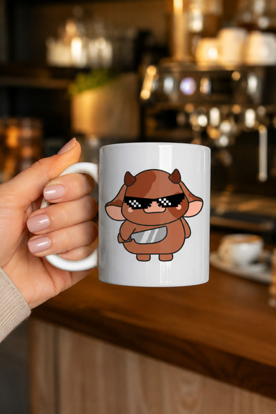 chic crazze Cool Cow Figured Design Porcelain Mug Cup Model Fun Gift Mug for ...