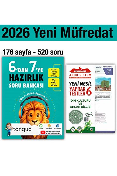 Tonguç Yayınları 6'dan 7'ye Hazırlık Kitabı 2026 Yaz Tatili 6. Sınıf Din Kült...