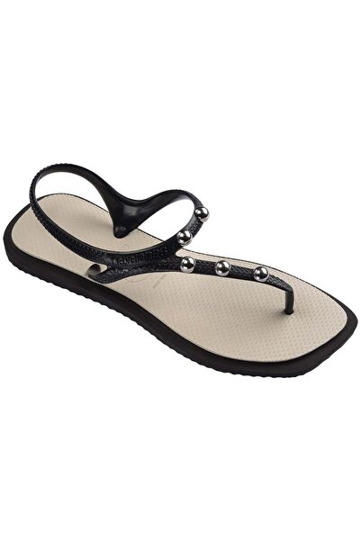 Havaianas Hav. Flash Fusion Black/Beige Straw Sandals 4150244