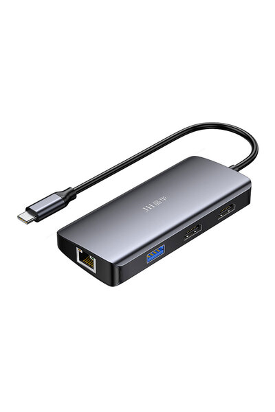 JINGHUA Type-C 7si 1 Arada USB Hub Docking Station, 4K 60Hz HDMI, Gigabit Eth...
