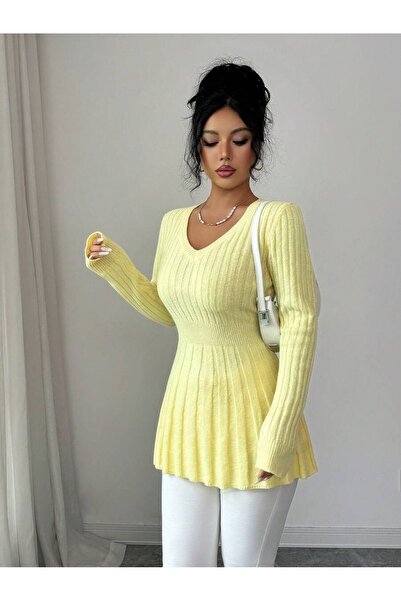 Iuliashop Alexandra Yellow Knitted Sweater - S