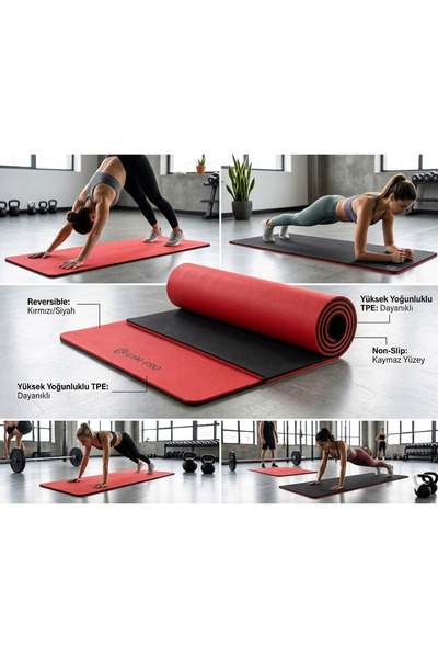 BMHOUSE GYM-PRO BMHOME 10mm Kalınlaştırılmış Profesyonel Yoga Ve Pilates Matı - Çift Renkli Reversible Kaymaz Fitness Matı