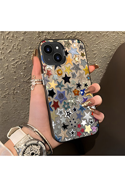 PATTERNOVA iPhone 13/14 Uyumlu Yüksek Kaliteli Yıldız ve Ay Desenli Kılıf, Gü...