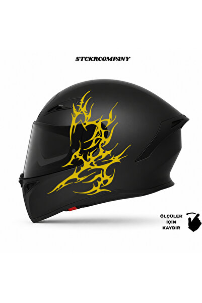 STCKRCO Tribal Kask Stickerı – Motor Kaskı İçin Premium Tribal Sticker - Moto...