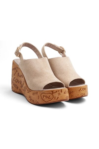 kajal ayakkabı Mnrs 1008 Wedge Heeled Adjustable Shoes