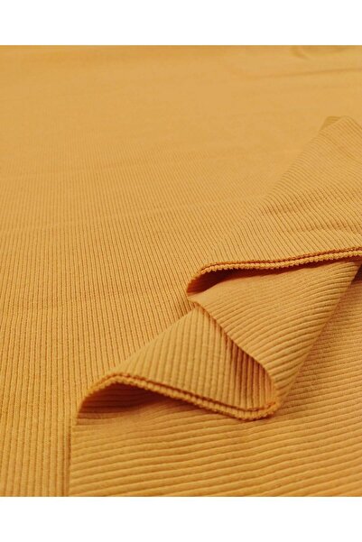 Kumaş Parça Dark Yellow Camisole Ribbed Fabric Flexible Soft Bodysuit & Blous...