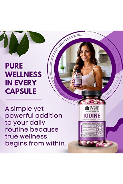 Bliss of Earth Iodine Capsules, Supports Thyroid Wellness, 120 Caps (140mcg) | Potassium Iodide Mineral Supplement, for Men & Women