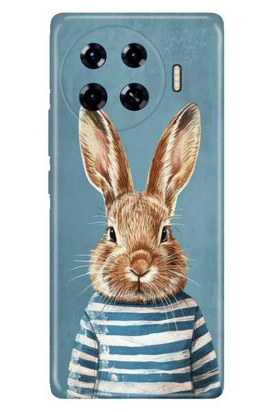TECNO Spark 20 Pro+ Plus Kılıf Kolejli Tavşan Temalı Desenli Darbe Emici Silikon