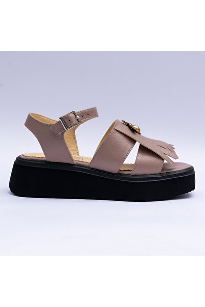VAGAM Women's Sandals Made of Natural Leather Pale Pink