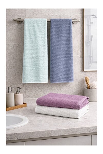LC Waikiki Nevavm 4-Piece 50X90 Hand Towel Set with Difference in Color Soft ...