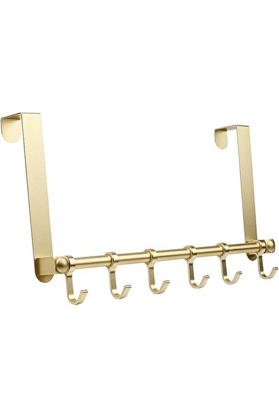 The Bros Over Door Hook-6 Adjustable Over the Door Hooks for Hanging,Gold Tow...