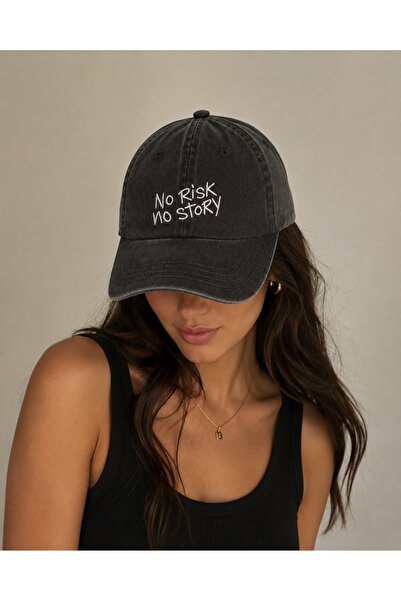 WeavedCo No Risk No Story Embroidered Vintage Washed Cap Hat