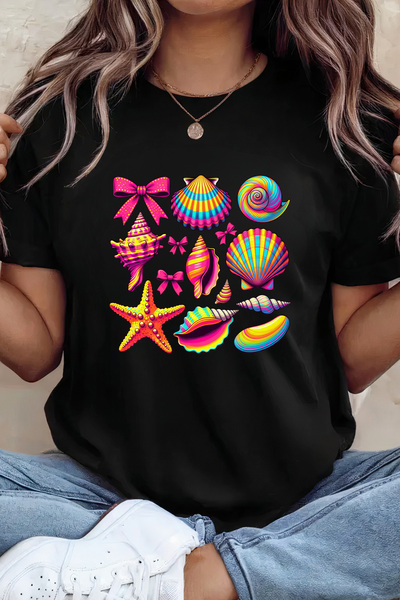 Sarah's Boutique Women's T-shirt – 100% cotton – Neon Shells
