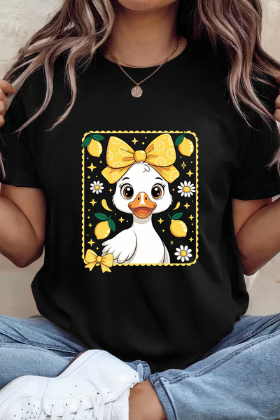 Sarah's Boutique Women's T-shirt – 100% cotton – Duck Bow