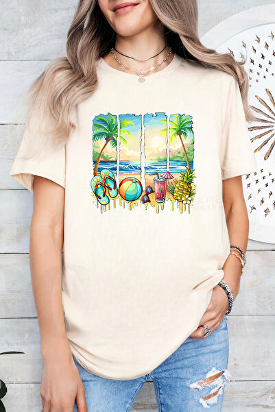 Sarah's Boutique Women's T-shirt – 100% cotton – Beach Panels