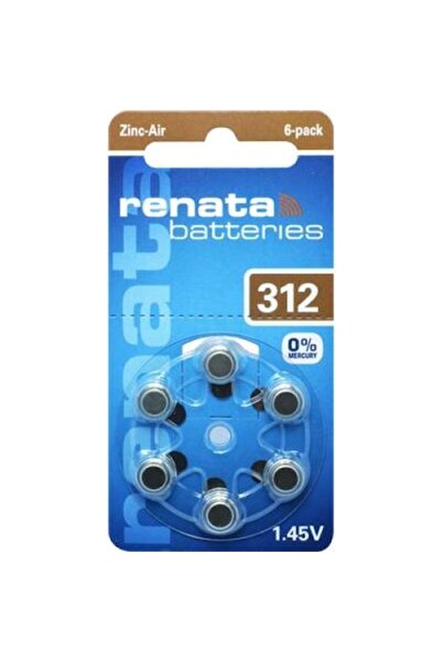 RENATA Baterie pentru aparat auditiv ZA312, Renata, Zinc-aer, 1.4V, 165 mAh, ...