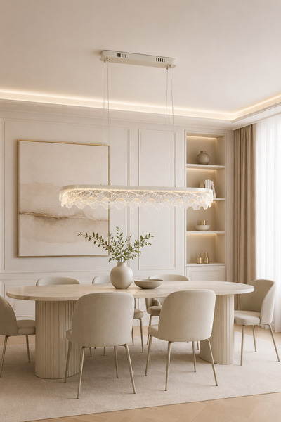 Taşcan Aydınlatma Florencia Krom Sarkıt Led Avize Modern Luxury Salon Yemek M...