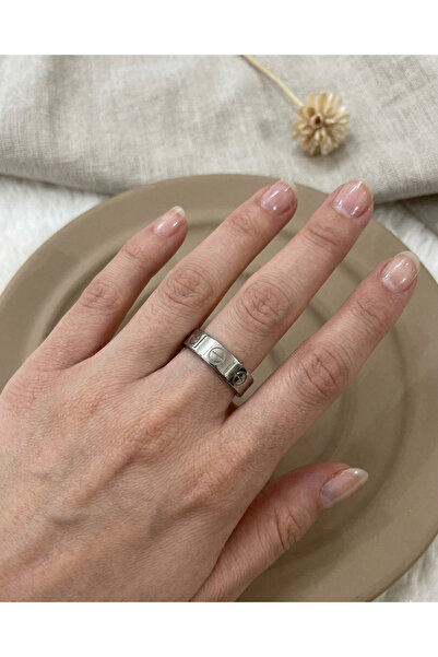 FM 💎   Premium Silver Color Stylish and Shiny Modern Model 316L Steel Ring (...