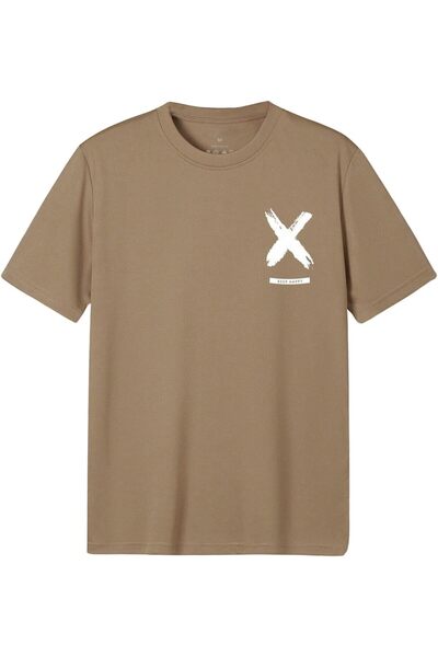 Lymio Men's Printed T-Shirt, (XL Size, Khaki Color)