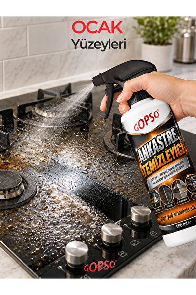 Gopso Ankastre Temizleyici Sprey 500 ml Airfryer Izgara Aspiratör Ocak Ağır Yağ Kirleri İçin
