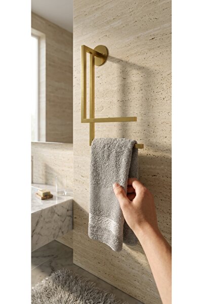 MOVIRA HOME Gold Havluluk ve Tuvalet Kağıtlığı 2’si 1 Arada