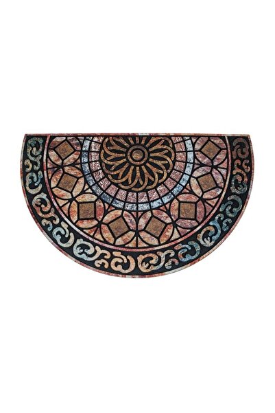 OEM Covoraș intrare pentru ușă, Negru, semicerc, 75 x 45, antiderapant, decor...