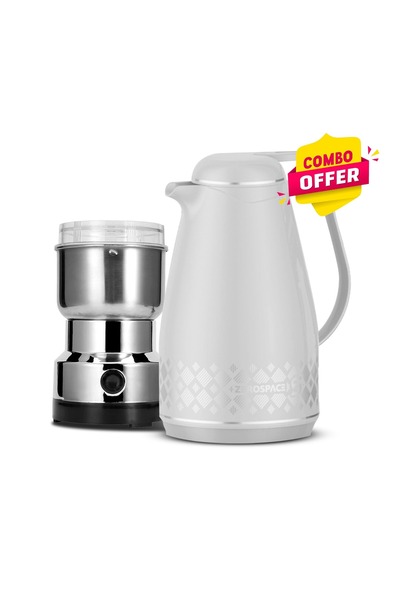 Zen Store 2PC Combo Vacuum Flask & Electric Coffee Grinder Set – Thermal Jug ...