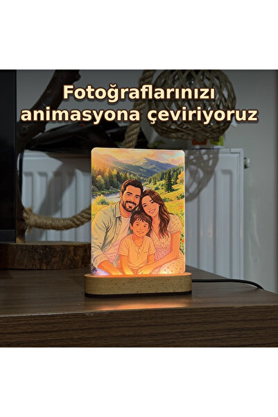 Yummy Light Store Kişiye Özel Fotoğraftan Animasyon LED Gece Lambası – Babala...