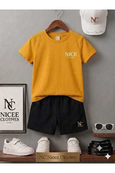 NC Nicee Clothes LETNJA DEČJA MAJICA I KRATKE HLAČE UNISEKS (BELE SA MALIM LE...