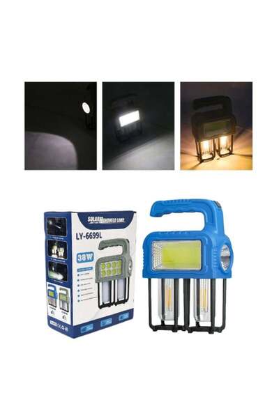 Zenorius Соларен LED фенер 21x14см, преносима лампа с 3 режима на светене: ст...