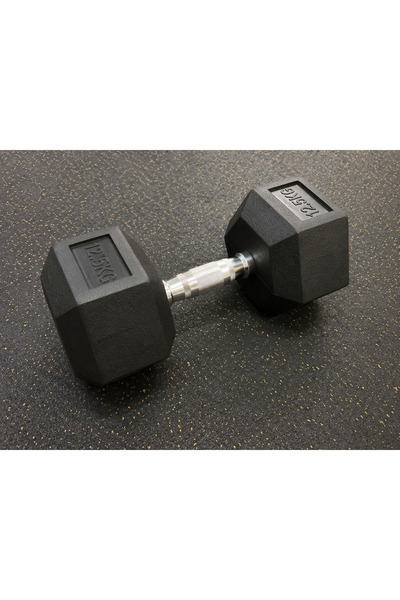 fitpublic 12,5kg Kauçuk Profesyonel Olimpik Hex Dumbbell ( Hex Dambıl - Altıg...