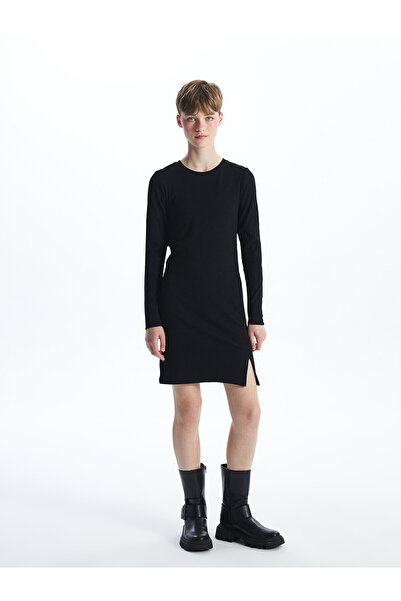 LC Waikiki Nevavm Women's Bodycon Dress with Oval Neckline and Difference