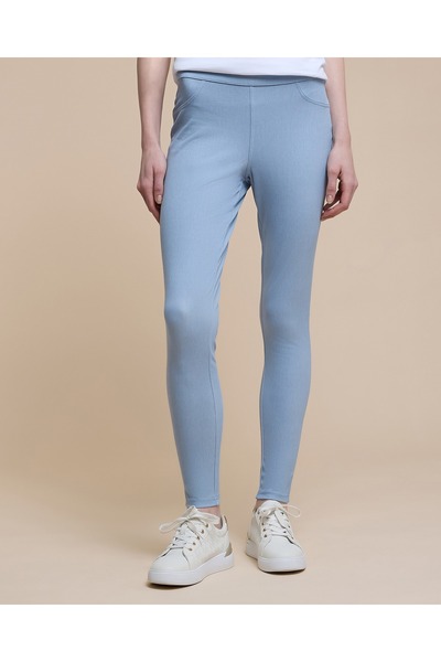 R&B Solid Jeggings With Elastic Waist