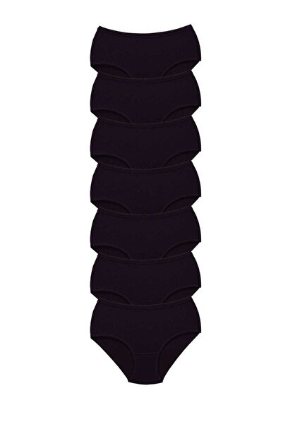 Mestore 7 Pieces Tutku Women's High Waist Bato Thick Rubber Panties Black